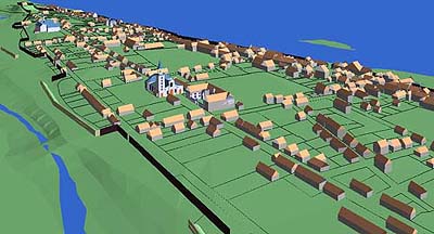 Vue reconstituée de Montréal en 1725