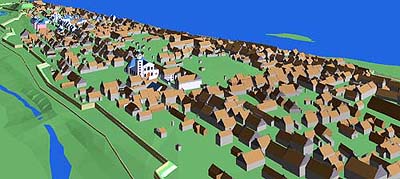 Vue reconstituée de Montréal au début du 19e siècle