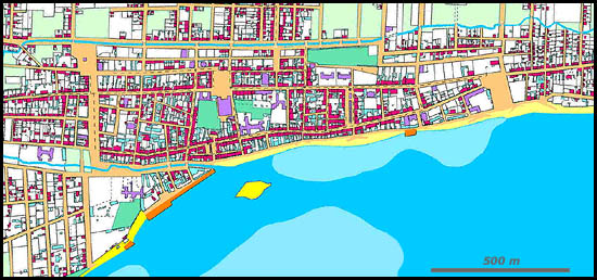 Le centre de la ville en 1825