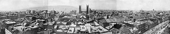 Montréal seen from the port. Montreal in Halftone, circa 1910