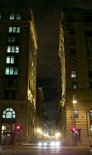 Gateway to Saint-Paul Street, from McGill Street